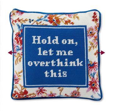 Overthink needlepoint pillow